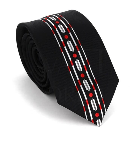 Corbata Estrecha Dibujo Vertical Negra