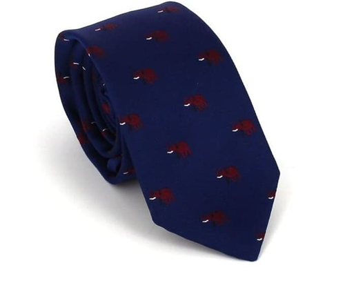 Corbata Estrecha Elefantes Azul