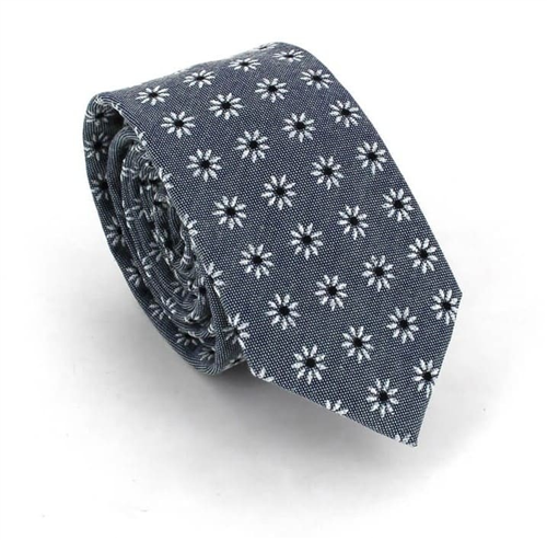Corbata Estrecha Estampada Gris Floral