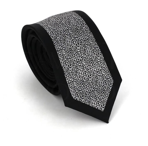Corbata Estrecha Negra y Blanca