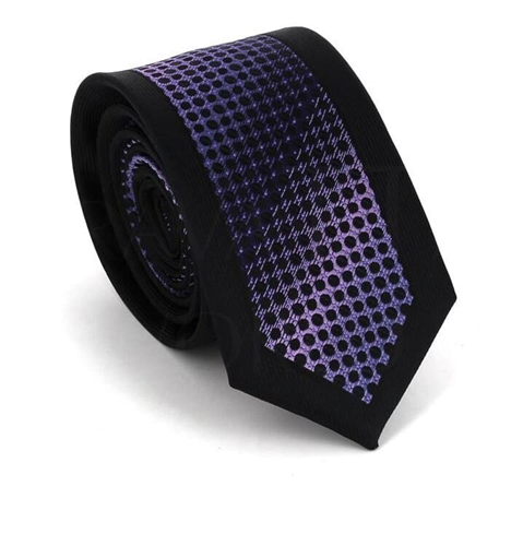 Corbata Estrecha Negra y Violeta