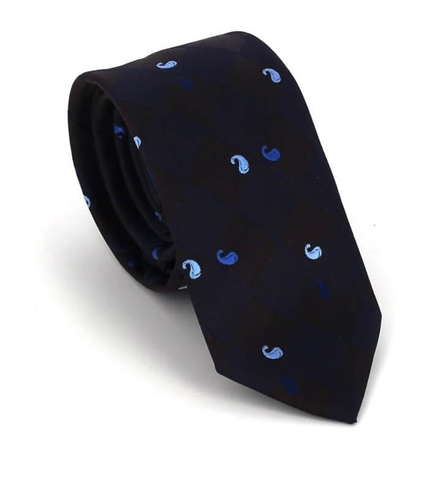 Corbata Estrecha Paisley Marrón