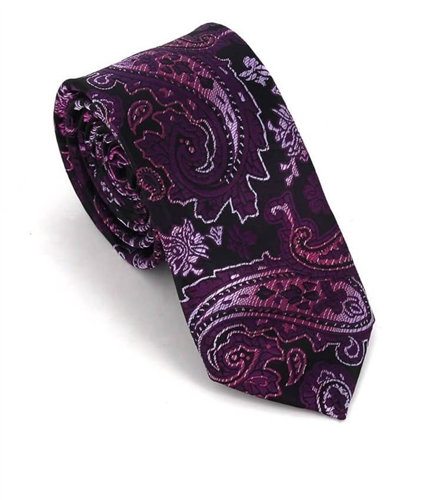 Corbata Estrecha Paisley Morada