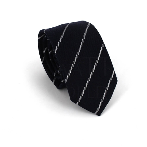 Corbata Estrecha Rayas Negra y Blanca