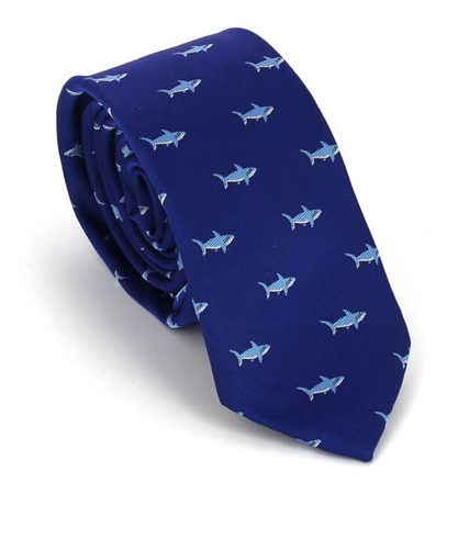 Corbata Estrecha Tiburones Azul