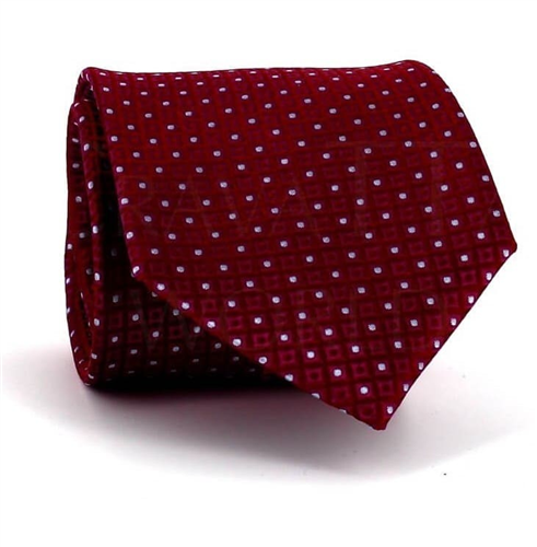 Corbata Estructura Puntos Roja