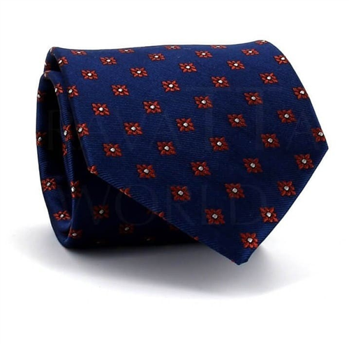 Corbata Flores Azul Marino