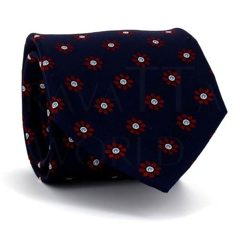 Corbata Flores Azul Oscuro