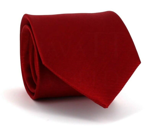 Corbata Lisa Roja Twill Horizontal