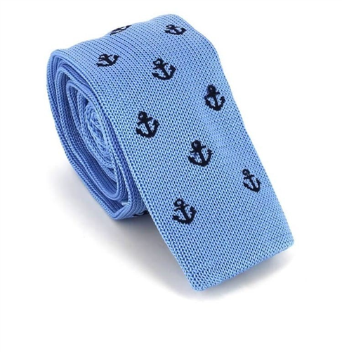 Corbata Punto Anclas Azul Celeste