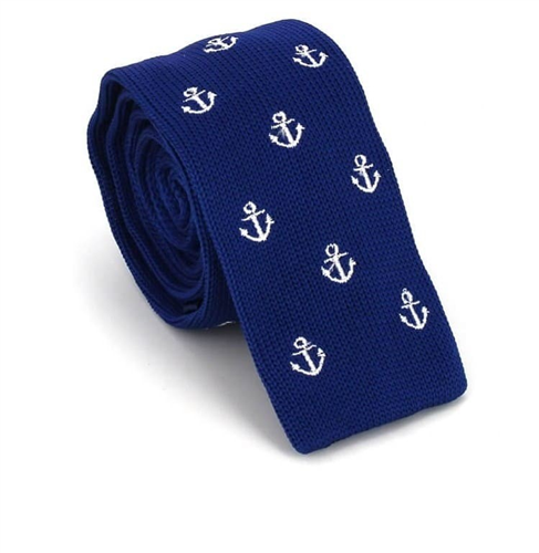 Corbata Punto Anclas Azul Marino