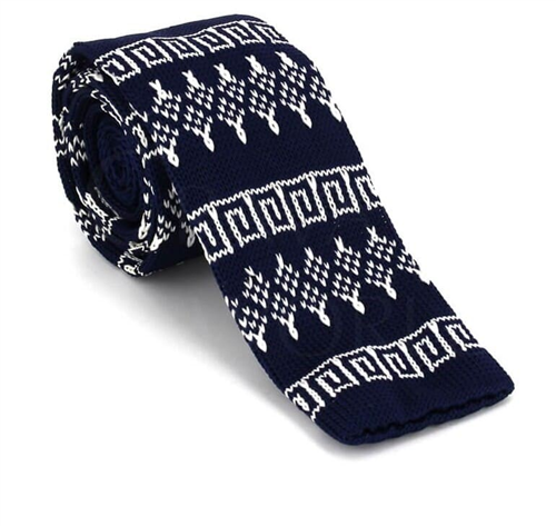 Corbata Punto Azul Estampado Invernal