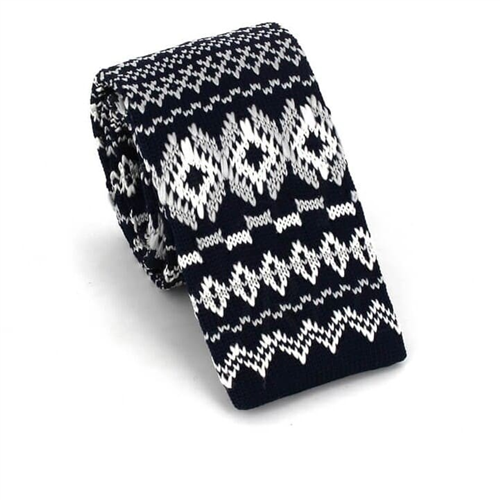 Corbata Punto Azul Estampado Invernal