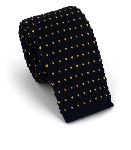 Corbata Punto Azul Marino con Motas Amarillas