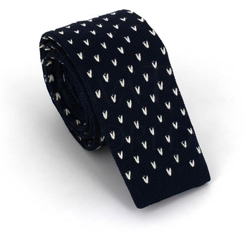 Corbata Punto Azul Marino con Motas Blancas