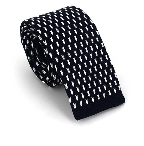 Corbata Punto Azul Marino con Motas Blancas