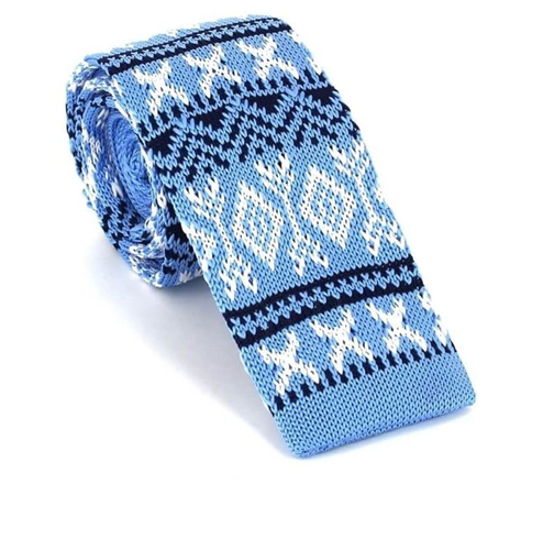 Corbata Punto Celeste Estampado Invernal