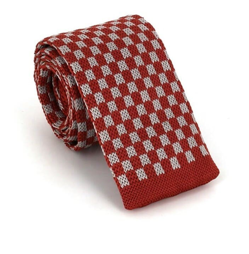 Corbata Punto Cuadros Marrón y Gris