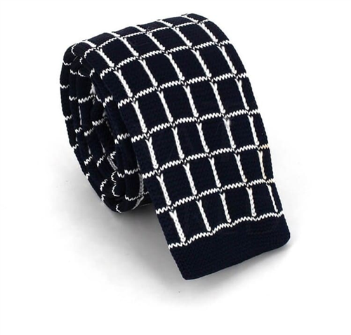 Corbata Punto Cuadros Negra y Blanca