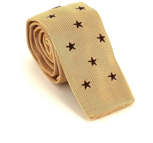 Corbata Punto Estrellas Beige