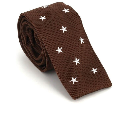 Corbata Punto Estrellas Marrón