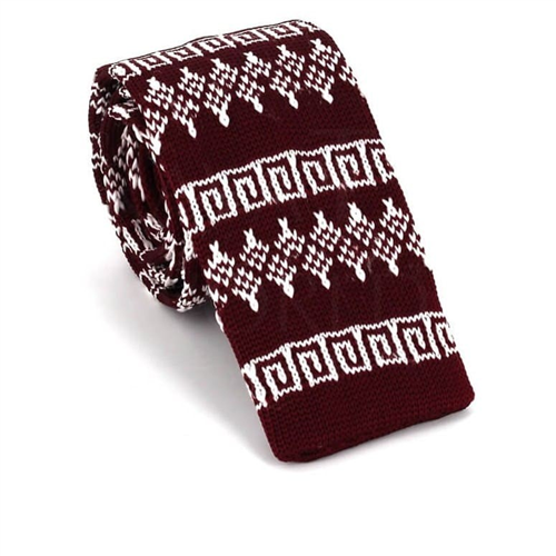 Corbata Punto Granate Estampado Invernal