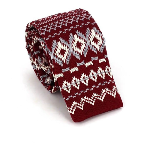 Corbata Punto Granate Estampado Invernal