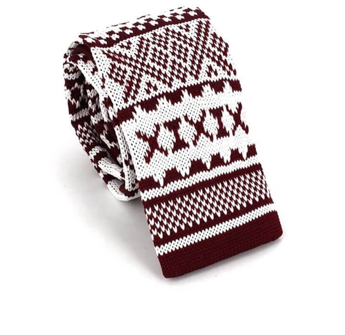 Corbata Punto Granate Estampado Invernal