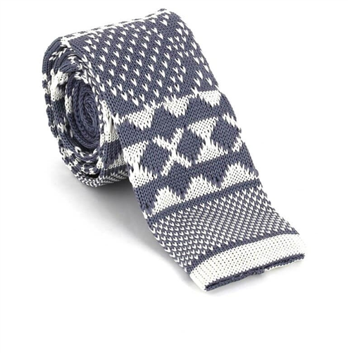 Corbata Punto Gris Estampado Invernal
