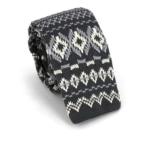 Corbata Punto Gris Estampado Invernal