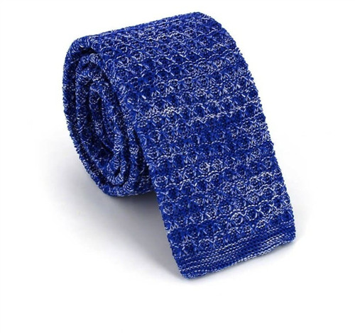 Corbata Punto Jaspeada Azul y Blanca