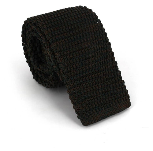 Corbata Punto Jaspeada Marrón y Verde