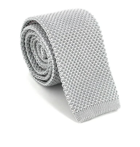 Corbata Punto Lisa Gris Claro