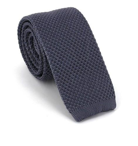 Corbata Punto Lisa Gris Oscuro