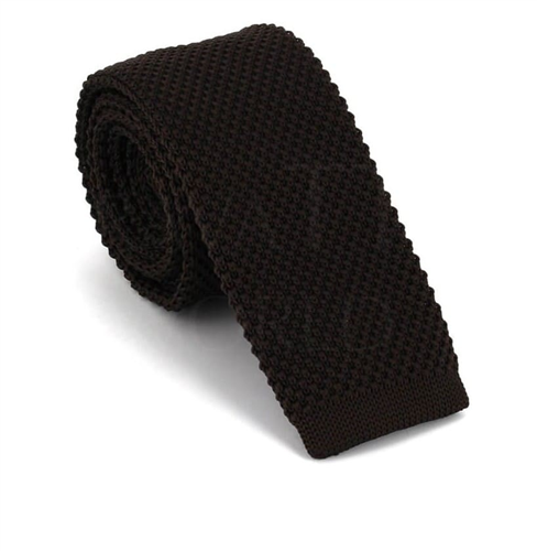 Corbata Punto Lisa Marrón Café
