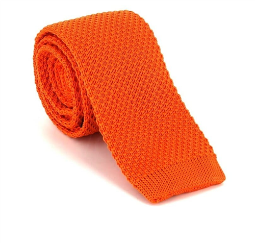 Corbata Punto Lisa Naranja