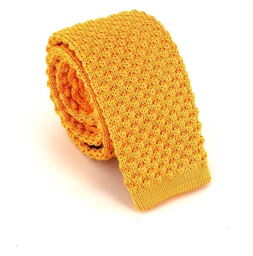 Corbata Punto Lisa Ondas Amarilla