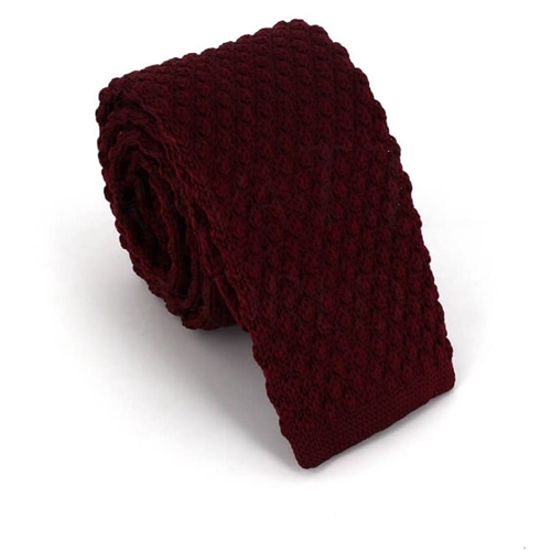 Corbata Punto Lisa Ondas Granate