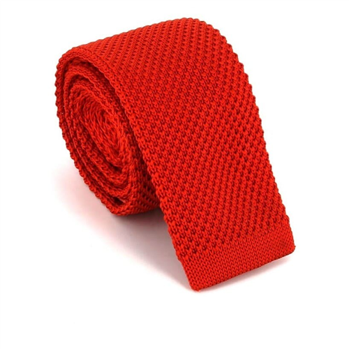 Corbata Punto Lisa Rojo Anaranjado