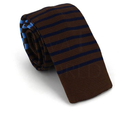 Corbata Punto Marrón Rayas Finas