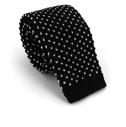 Corbata Punto Negra con Motas Blancas