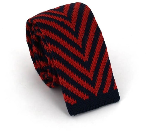 Corbata Punto Rayas Azul Marino y Roja