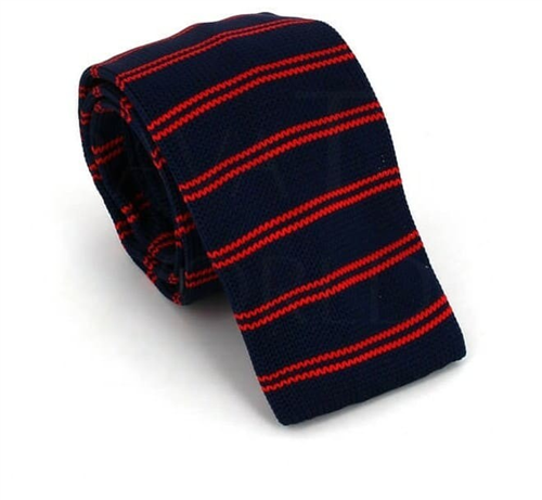 Corbata Punto Rayas Azul Oscuro