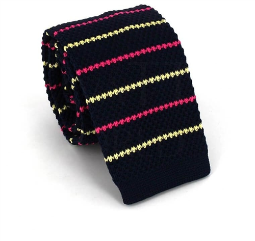 Corbata Punto Rayas Azul Oscuro