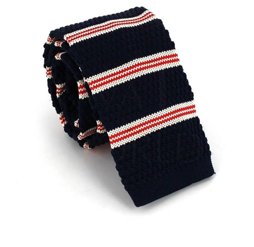 Corbata Punto Rayas Azul Oscuro