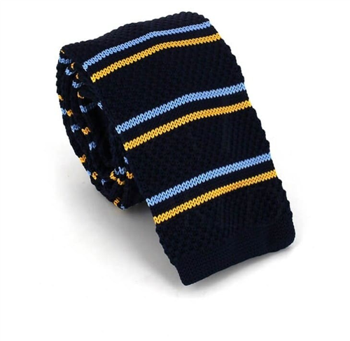 Corbata Punto Rayas Azul Oscuro