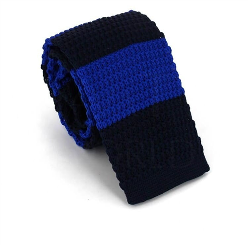 Corbata Punto Rayas Azul y Azul Oscuro