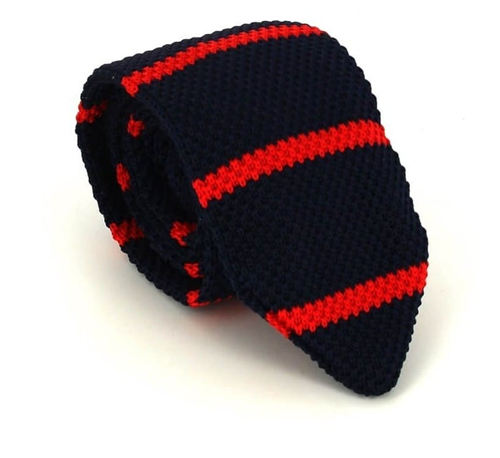 Corbata Punto Rayas Azul y Roja