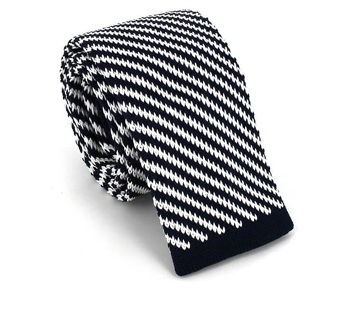 Corbata Punto Rayas Diag. Azul y Blanca
