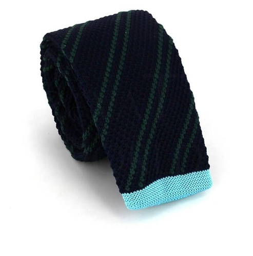 Corbata Punto Rayas Diag. Azul y Verde